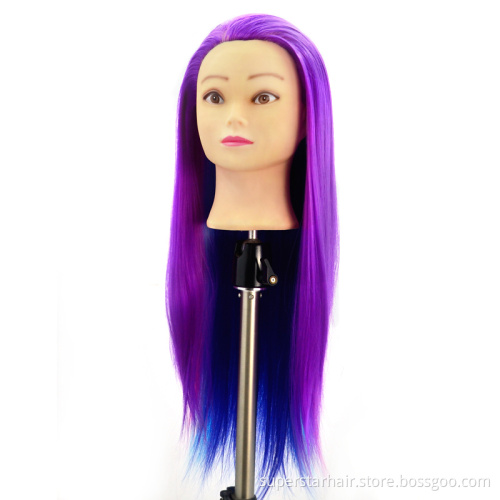 synthetic fiber trainng mannequin head for braiding and cutting dummy head